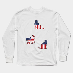 American Flag Cat Pack Long Sleeve T-Shirt